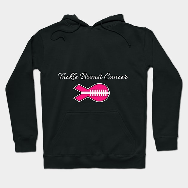 Football Pink Ribbon Breast Cancer Awareness Shirt Hoodie by TeeSky